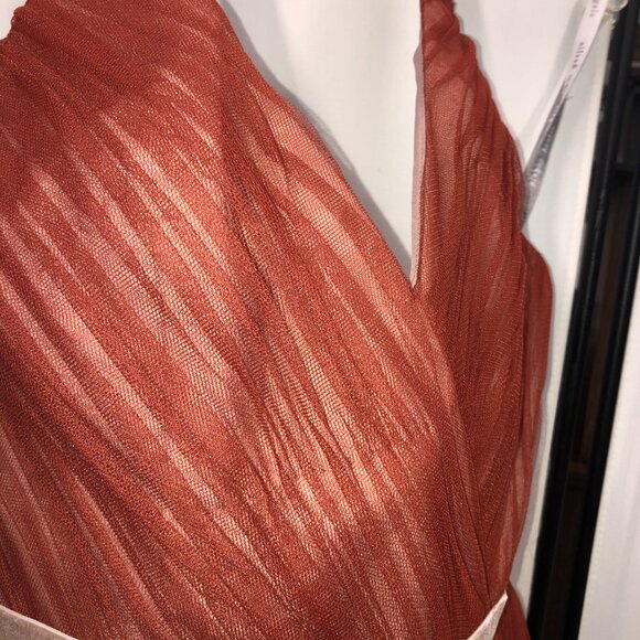 Size 6 Knee-Length Bridesmaid Burnt Orange Persismmon Rust Cayenne Vintage - Picture 6 of 9